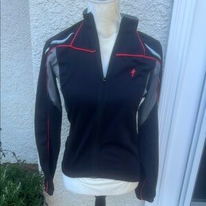Specialized Black/Red Fleece Zip Cycling Jacket Size M